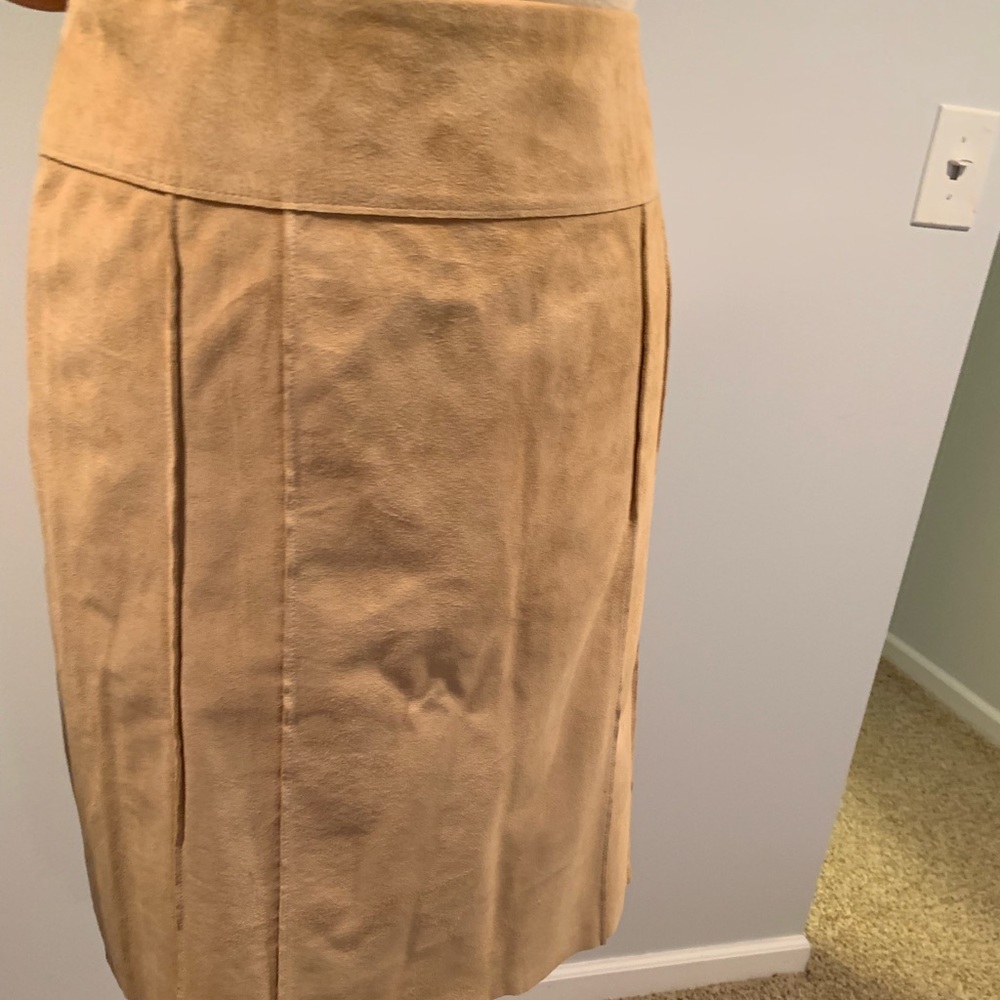 Tan sued skirt